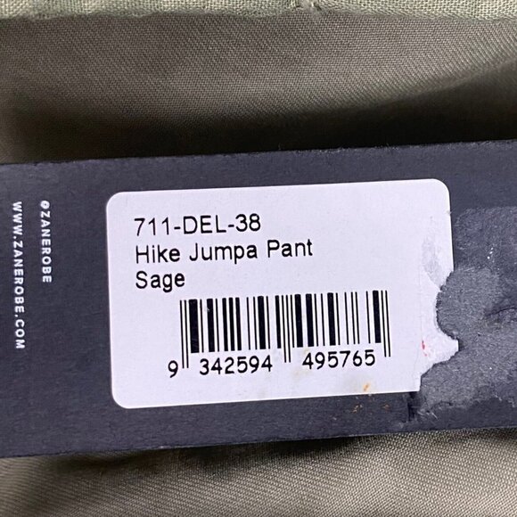 Zanerobe Men's Tan Hike Jumpa Tapered Cargo Pocket Pant in Sage US 38 - Picture 9 of 10